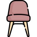 Silla moderna de diseño minimalista con patas de madera, ideal para decoración de interiores y mobiliario contemporáneo.